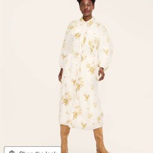 Woolrich Cream and Gold Floral Long Sleeve Dress